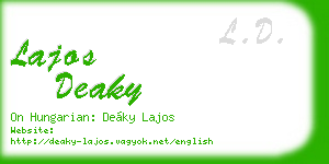lajos deaky business card